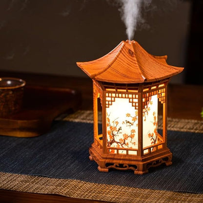Mini Humidifier For Home Use With Dual Spray Modes And Adjustable Night Light, Pavilion Shape Aromatherapy Diffuser, 160 ML Capacity, Compact Portable Design For Bedroom Or Travel(B)