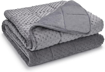 TONGDADA Minky Weighted Blanket | 36''x48'',5lbs | Cozy and Soft Minky Weighted Throw Blanket | Luxury Velvet with Premium Glass Beads |Dark Grey