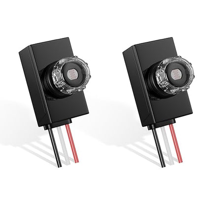 Dusk to Dawn Sensor,Greencycle IP65 Photoelectric Switch for Outdoor Pole Light for Outdoor Lighting 120-277V, Photo Cell Automatic On/Off, Waterproof, Energy Saving,UL Listed,2PK