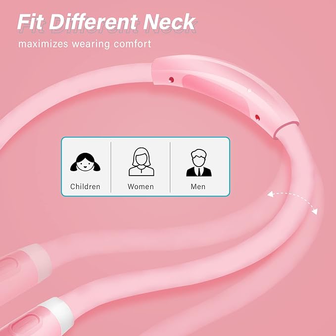 Vekkia Rechargeable LED Neck Reading Light, Book Lights for Reading in Bed, 3 Brightness Levels, Flexible Soft Silicone Arms Comfortable Wear, Long Lasting, Perfect for Craft & Knitting, Pink