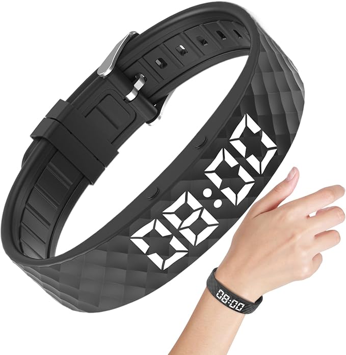Vibrationswecker Armband | Vibrating Alarm Wristband, Silent Alarm Watch, Wrist Alarms Clock, Gentle Vibration Wakeup Watch, Vibrating Wrist Clock for Deep Sleepers/Hearing