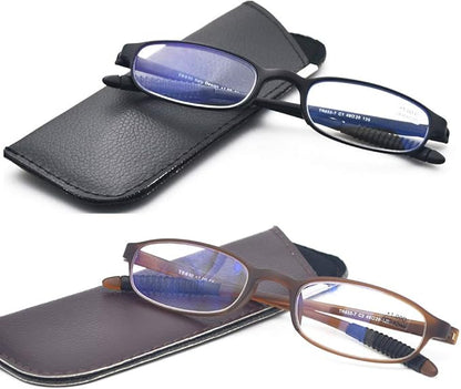3.50 Computer Blue Light Blocking Reading Glasses(Flexible and Lightweight) Plastic Portable Readers for Men and Women
