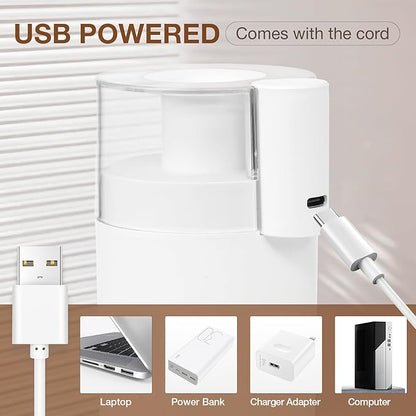 Portable Mini Humidifier, 180ml USB Cool Mist Small Humidifiers for Bedroom, Personal Desktop Humidification for Car Office Travel & Indoor Plants(White)