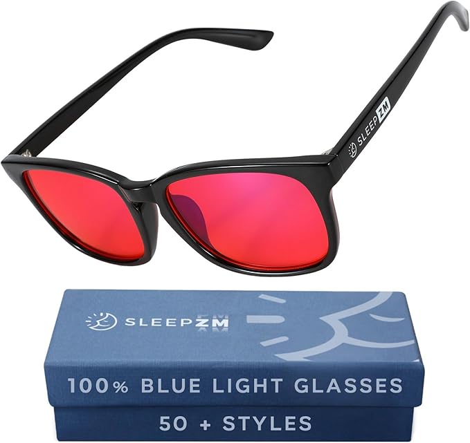 100% Blue Light Blocking Glasses - Better Sleep Anti Eye Strain Protection - Computer Gaming Women Men