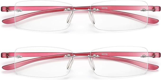 Bhigh 2 Pack Reading Glasses Blue Light Reading Glasses men's reading glasses for women Frameless Computer Reading Glasses