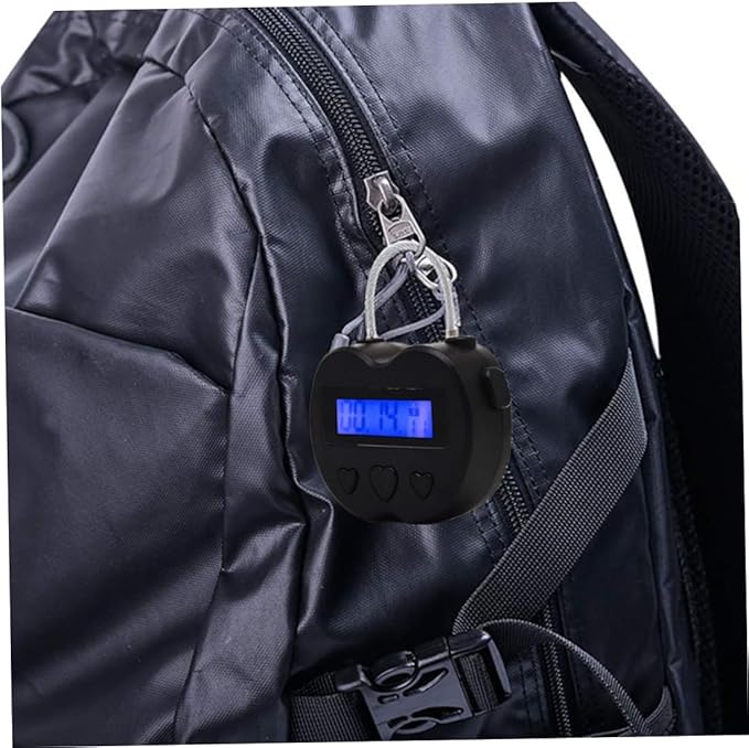 Metal Timer Lock,Electronic Time Padlock,LCD Display Time Lock,USB Rechargeable Timer Lock Behavioral Habit Aid