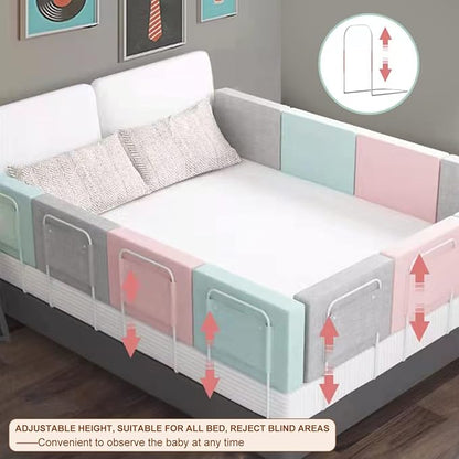 Bed Rail Bumpers for Toddlers, Foam Padded Bed Rail for Kids Safety, Bed Side Guard Rails for Old Dogs, Bunk, Twin, Queen & King, Full Size Beds（Gray, 2 Packs）