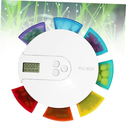 NOLITOY Weekly Organizer Compartments and Alarm Reminder Portable Dispenser for Travel Day Medicine Timer for Vitamins and Medication Management