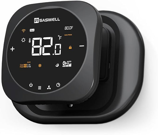 Smart Thermostat 3H/2C, WiFi Household Thermostat for Heat Pump and Conventional Multi-Stage System, Easy DIY Installation, Voice Control, Support Alexa and Google Home, C-Wire Required