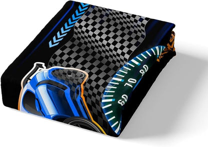 Racing Car Bed Sheet Set Home Decor Cartoon Street Style Sheet Sets Deep Pocket,Extreme Sports Mattress Cover,Twin Size with 1 Pillowcase
