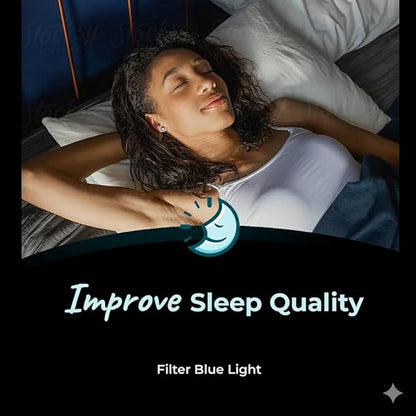 100% Blue Light Blocking Glasses - Better Sleep Anti Eye Strain Protection - Computer Gaming Women Men