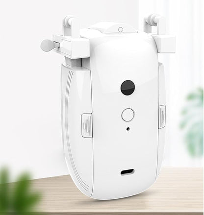 Automatic Curtain Opener, Smart Curtain Motor with Voice Remote Control, 25dB Silent Electric Curtain Robot Single Opening for Roman Rod Tracks