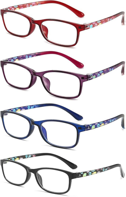 Reading Glasses for Women Blue Light Blocking Computer Readers, Flexible Eyeglasses Anti Eyestrain/Glare/UV