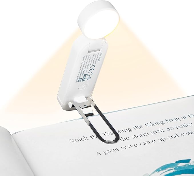 VAVOFO USB Rechargeable Bookmark Reading Light, Blue Light Blocking Amber LEDs for Bedtime Reading - Clip On, 9 Lighting Modes