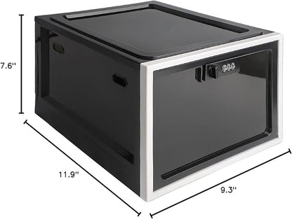SANIDIKA Medicine Lock Box - Refrigerator Lockable Box for Food Storage Locker - Lockbox with Combination Lock- Pill Case Medical Organizer Locking Cabinet - Ipad Tablet Phone Jail Boxes