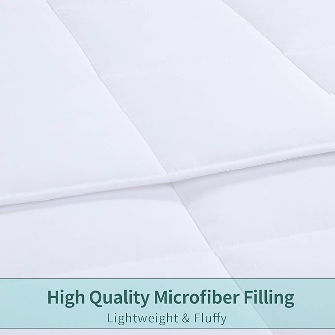 HOMBYS Oversized King Comforter 120x98, Lightweight Quilted Down Alternative Duvet Insert for All Season,White,8 Corner Tabs