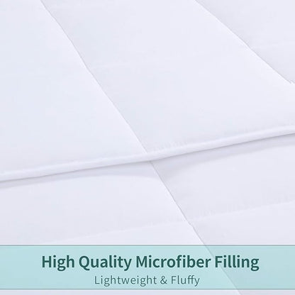 HOMBYS Oversized King Comforter 120x98, Lightweight Quilted Down Alternative Duvet Insert for All Season,White,8 Corner Tabs