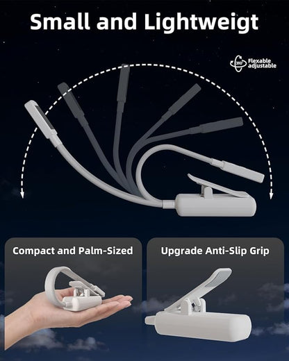 Book Lights for Reading at Night,Reading Lights,AAA Battery Clip-On Led Reading Light with 3 Colors & Stepless Dimming,Portable and Ultra-Lightweight with Long Runtime(Light White)
