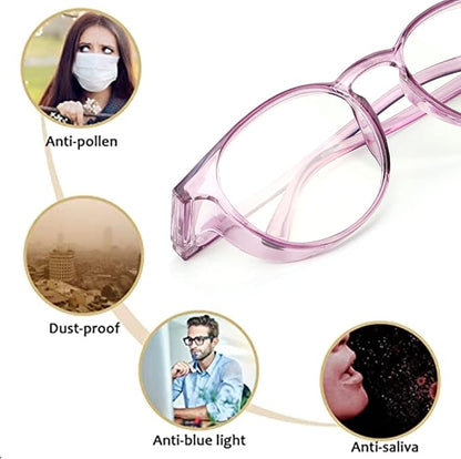 Outray 2 Pack Blue Light Reading Glasses Bifocal Safety Glasses with Readers Side Shields Anti-Saliva for Women Men