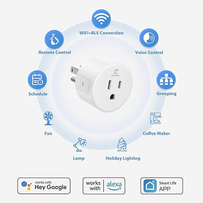 Eightree Smart Plug for 5GHz & 2.4GHz, Smart Outlet WiFi Socket with APP Remote Control, Compatible with Alexa, 2 Pack