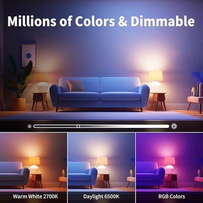 ANWIO Smart Light Bulb BR30 RGB Color Changing, LED WiFi Dimmable Multicolor Light Bulb E26 Base, Compatible with Alexa, Google Assistant, SmartThings, Hub Required, 650lm 8.5W(60W Equivalent) 2 Pack