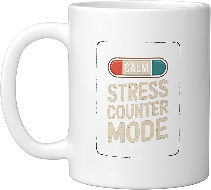 Relaxation Breathing Vagus Nerve Stimulation Stress Relief Ceramic Mug, White