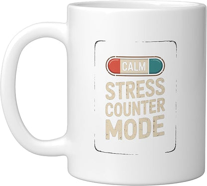 Relaxation Breathing Vagus Nerve Stimulation Stress Relief Ceramic Mug, White