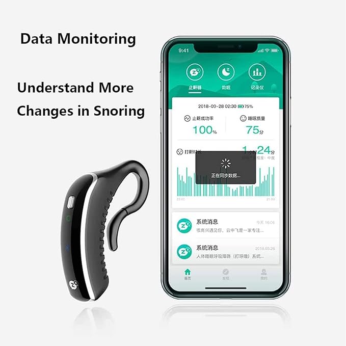 Wearable Anti-Snoring Device Stop Snoring Solution Snore Reduction Sleep Aids Smart Snore Stopper Sleeping Aid Solution with APP Records And Analyzes Sleep Datas