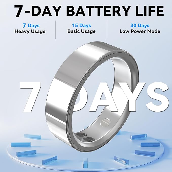 Smart Rings for Women Men,Sleep Tracking Wearable,Fitness Tracker Ring with Step/Heart Rate/Blood Oxygen/Distance/Calorie,Clock Vibration,No Subscription Fee,5ATM Waterproof, iOS&Android(Rose Gold13)