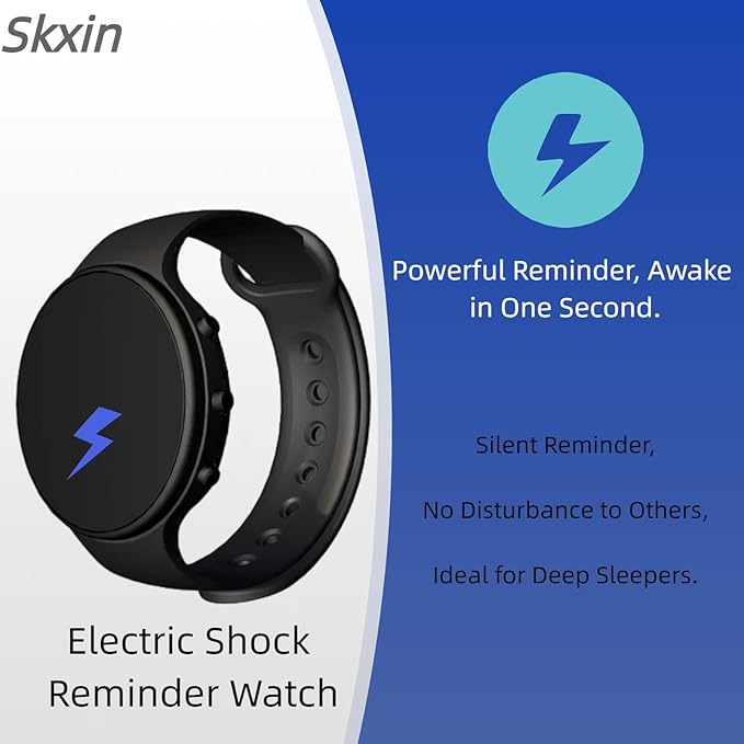 Electric Shock Alarm Clock for Heavy Sleepers|Silent Alarm Clock|Get up on time|Strong Wake-up Call |Shock Pulse for Self-Discipline and Combat Fatigue|Powered for Students & Hard of Hearing