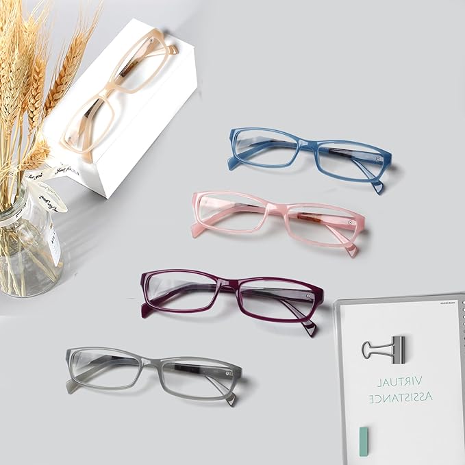 Kerecsen Reading Glasses 5 Pairs Fashion Ladies Readers Spring Hinge with Pattern Print Eyeglasses for Women (Mix Color -9, 2.75)