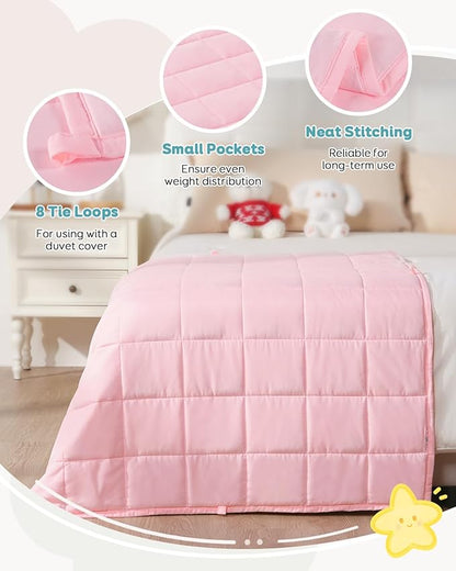 Topblan 5 lb Weighted Blanket 36" x 48" Lap Blanket, Soft and Breathable Microfiber, Pink