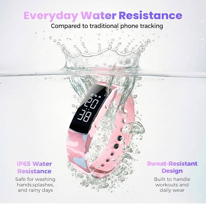 Vibrating Alarm Reminder Watch, 2026 Upgraded Silent Bracelet Wearable Wrist Alarm Clock for Step Counter, Vibration, Stopwatch Timer, 2-Set Alarm Clock Design for Deep Sleepers (Camouflage Pink)