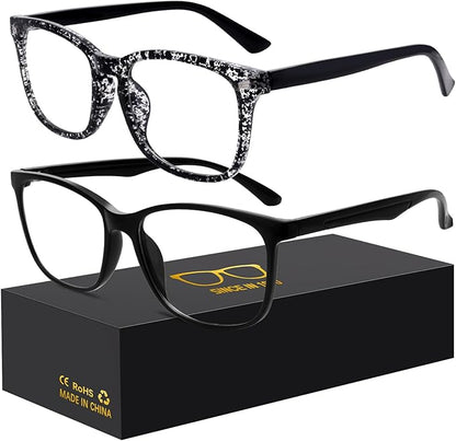 Blue-Light Blocking Glasses Computer Reading/Gaming/TV/Phones Glasses Fashion Anti Eyestrain UV Glasses for Women Men(H4-Black+heidian)