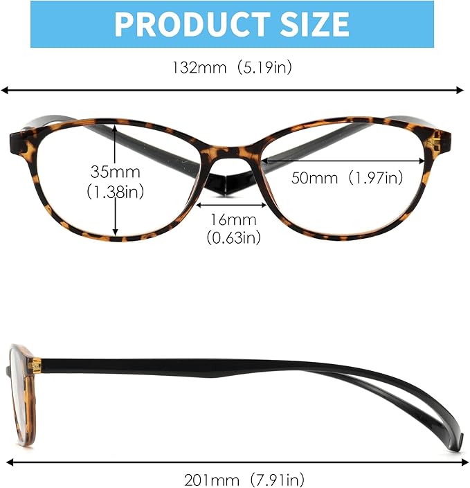 JM 2 Pack Magnetic Reading Glasses for Men Women, Hang Neck Blue Light Blocking Computer Readers Black & Tortoise +3.5