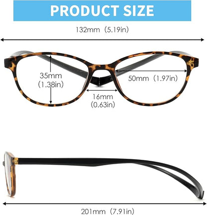 JM 2 Pack Magnetic Reading Glasses for Men Women, Hang Neck Blue Light Blocking Computer Readers Black & Tortoise +1.0