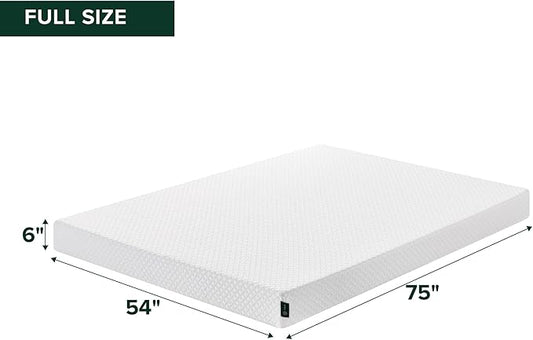 Zinus 6 Inch Full Cooling Essential Memory Foam Mattress [NewVersion], Fiberglass Free, Medium Feel, Breathable Cooling Layers, Certified Safe Materials