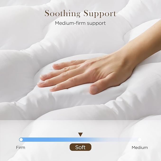 Decroom 3 Inch Memory Foam Mattress Topper Twin for Back Pain Relief, Filled with Breathable Memory Foam Pillow Topper Soft Fluffy Supportive Bed Mattress Pad, 75x39x3 in