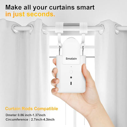 -2 Pack Automatic Curtain Opener Robot - Smart Curtains Home Device with Remote Control, Timer Switch, Voice Control, Manual Control - Remote Control Version
