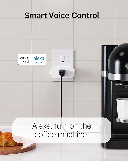 Loocam Smart Plug Compatible with Alexa Mini, Smart Home Wi-Fi Outlet, No Hub Required, Timer Function, App Control, 2.4G WiFi Only, 4 Pack, White