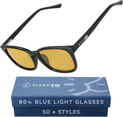 100% Blue Light Blocking Glasses - Better Sleep Anti Eye Strain Protection - Computer Gaming Women Men