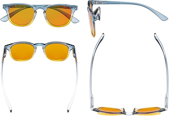 Eyekepper Ladies Blue Light Blocking Glasses with Orange Tinted Filter Lens - Night Sleep Computer Eyeglasses Women - Blue-Yellow Frame