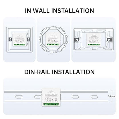 VEXA Smart WiFi Switch 16A, Neutral Wire Required, Bluetooth and WiFi with Alexa & Google Home, Energy Monitoring & Overload Protection for Lights, Fans, Water Heaters (AC 110-240V DC 24-30V)