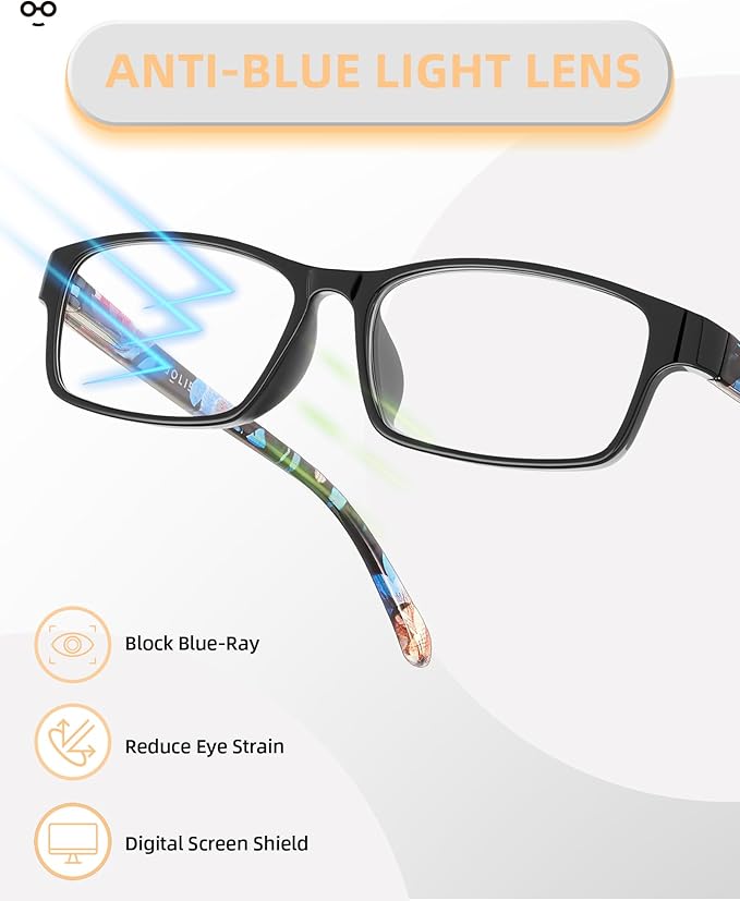 Reading Glasses for Women, 5 Pack Blue Light Blocking Readers, Lightweight Eyeglasses with Spring Hinge
