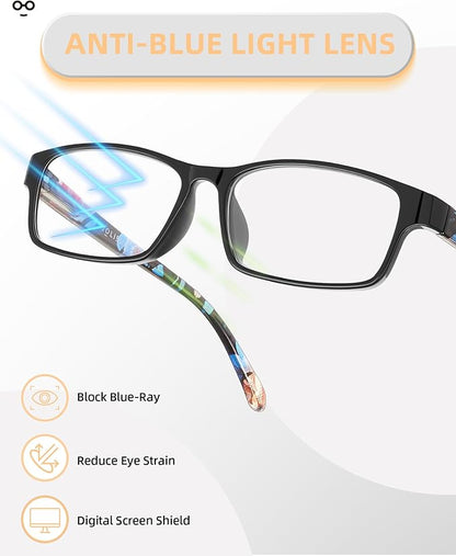Reading Glasses for Women, 5 Pack Blue Light Blocking Readers, Lightweight Eyeglasses with Spring Hinge