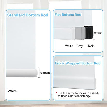Motorized Blinds with Remote Control, 100% Blackout Cordless Wireless Electric Window Roller Shade Matter Motor Over Thread Compatible with Alexa/Google Home/Homekit (Fabric-Beige)
