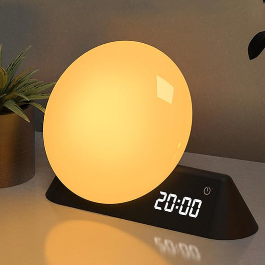 Smart Sunrise Alarm Clock, Wake Up Light with APP & Remote Control, 12 Soothing Sounds Machine, 9 Dynamic RGB Light Scenes, Sleep Aid & Dual Alarms for Heavy Sleepers, Ideal for Gift