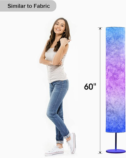 RGB Color Changing Led Floor Lamp, Smart Lamp with Alexa Voice Control, Remote & WiFi APP Control, Music Sync and White Fabric Shade, Standing Lamp for Living Room Bedroom Game Room
