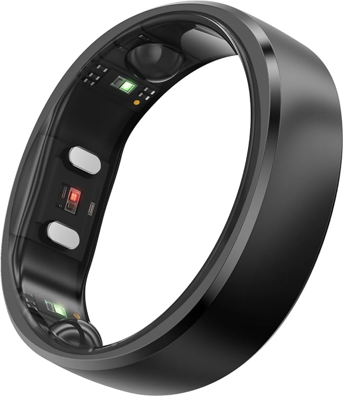 RingConn Gen 2, World’s First Smart Ring with Sleep Apnea Monitoring, No APP Subscription, 12-Day Battery Life, Stress/Heart Rate/Women's Health Tracker, Android & iOS Compatible (Black, Size 10)