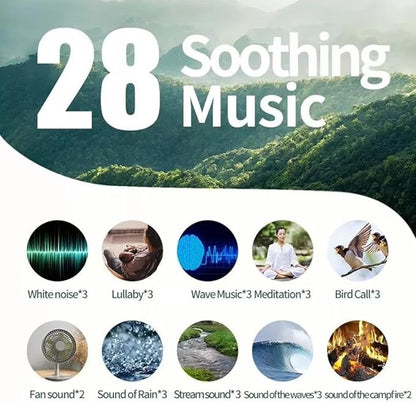 Ora Solfeggio Frequencies Sound Machine - 28 Soothing Sounds with Ambient Night Light | Up to 12H Battery Life, 30/60/90Min Auto-Off Timer | for Meditation, Relaxation, Travel & Stress Relief
